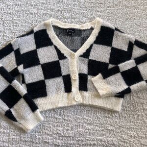 Art Class Black and White Geometric Cardigan